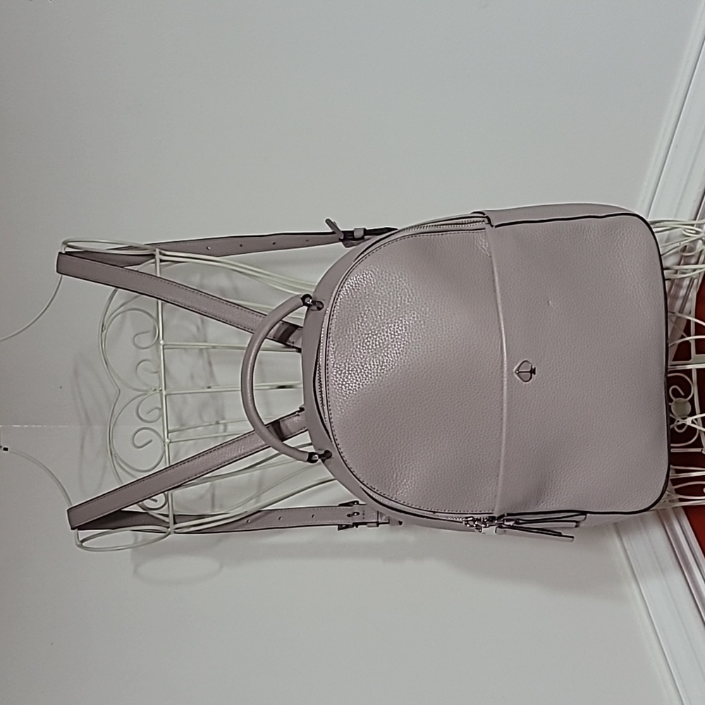 Kate Spade New York Polly Light Grey Backpack Purse Bag ๐ - Picture 3 of 16